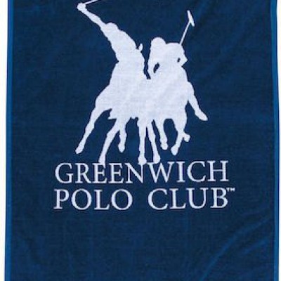 Greenwich Polo Club Πετσέτα Θαλάσσης Βαμβακερή Μπλε 180x90εκ.
