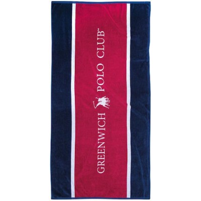 Greenwich Polo Club Πετσέτα Θαλάσσης Βαμβακερή Κόκκινη 180x90εκ.