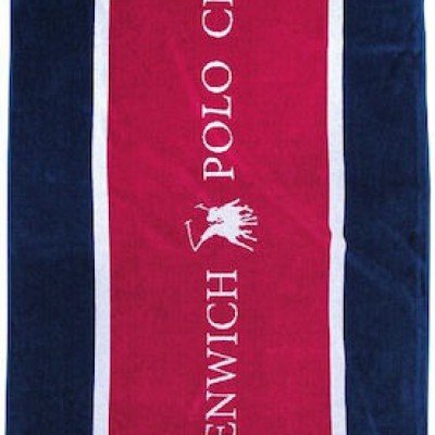 Greenwich Polo Club Πετσέτα Θαλάσσης Βαμβακερή Κόκκινη 180x90εκ.