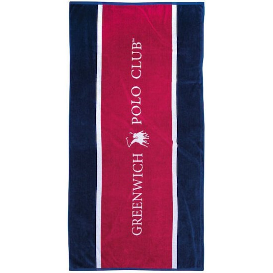 Greenwich Polo Club Πετσέτα Θαλάσσης Βαμβακερή Κόκκινη 180x90εκ.