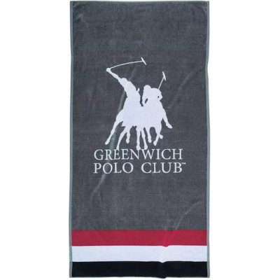 Greenwich Polo Club Πετσέτα Θαλάσσης Βαμβακερή Γκρι 180x90εκ.