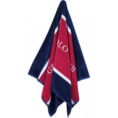 Greenwich Polo Club Πετσέτα Θαλάσσης Βαμβακερή Κόκκινη 180x90εκ.
