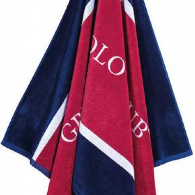 Greenwich Polo Club Πετσέτα Θαλάσσης Βαμβακερή Κόκκινη 180x90εκ.