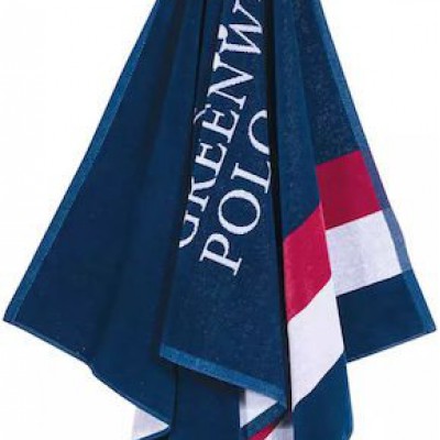 Greenwich Polo Club Πετσέτα Θαλάσσης Βαμβακερή Μπλε 180x90εκ.