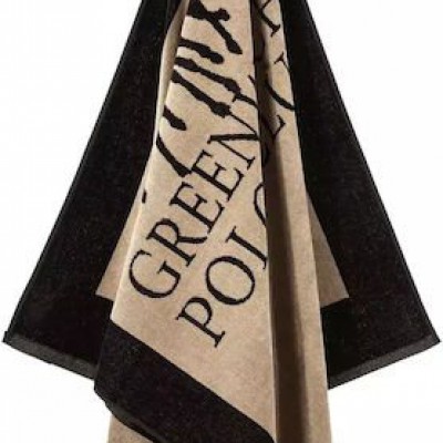 Greenwich Polo Club Πετσέτα Θαλάσσης Βαμβακερή Μαύρη 180x90εκ.
