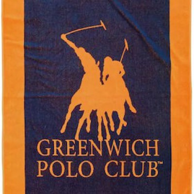 Greenwich Polo Club Πετσέτα Θαλάσσης Βαμβακερή Πορτοκαλί 180x90εκ.