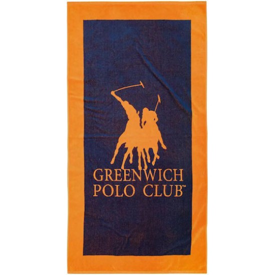 Greenwich Polo Club Πετσέτα Θαλάσσης Βαμβακερή Πορτοκαλί 180x90εκ.