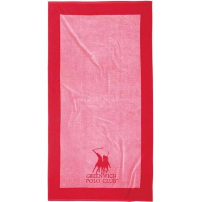 Greenwich Polo Club Πετσέτα Θαλάσσης Βαμβακερή Ροζ 180x90εκ.