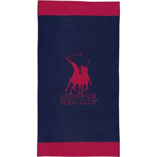 Greenwich Polo Club Πετσέτα Θαλάσσης Βαμβακερή Μπλε 170x90εκ.