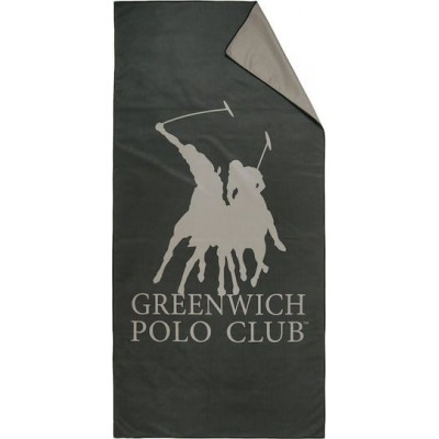 Greenwich Polo Club Πετσέτα Microfiber Σώματος 280gr/m² Διπλής Όψεως Μαύρη 170x80εκ.