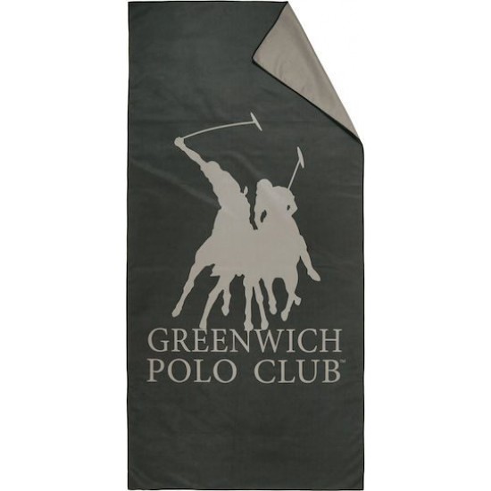 Greenwich Polo Club Πετσέτα Microfiber Σώματος 280gr/m² Διπλής Όψεως Μαύρη 170x80εκ.