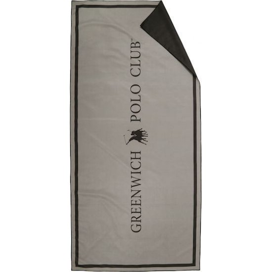 Greenwich Polo Club Πετσέτα Microfiber Σώματος 280gr/m² Διπλής Όψεως Μαύρη 170x80εκ.