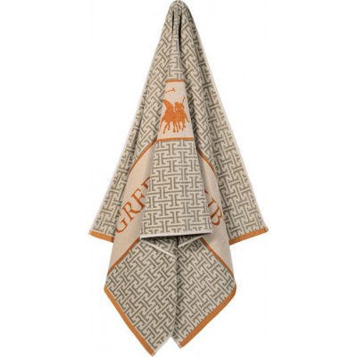 Greenwich Polo Club Πετσέτα Θαλάσσης Βαμβακερή Taupe-Orange 180x90εκ.