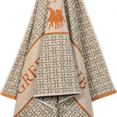 Greenwich Polo Club Πετσέτα Θαλάσσης Βαμβακερή Taupe-Orange 180x90εκ.