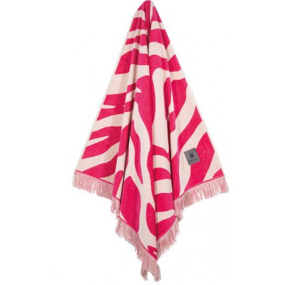 Greenwich Polo Club Πετσέτα Θαλάσσης Βαμβακερή Magenta, Taupe 180x90εκ.