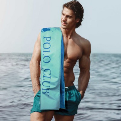 Greenwich Polo Club Πετσέτα Microfiber Σώματος 280gr/m² Διπλής Όψεως Μπλε 170x80εκ.