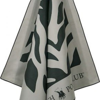 Greenwich Polo Club Πετσέτα Microfiber Σώματος 280gr/m² Διπλής Όψεως Μαύρη 170x80εκ.