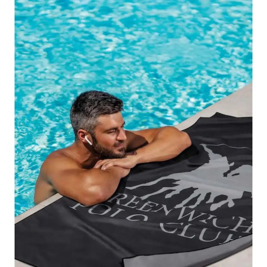 Greenwich Polo Club Πετσέτα Microfiber Σώματος 280gr/m² Διπλής Όψεως Μαύρη 170x80εκ.