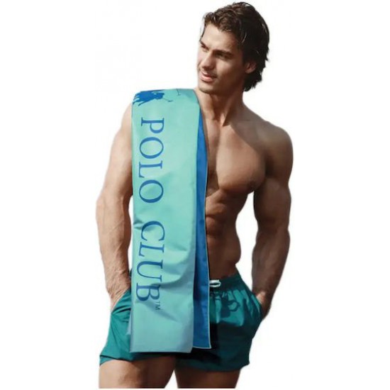 Greenwich Polo Club Πετσέτα Microfiber Σώματος 280gr/m² Διπλής Όψεως Μπλε 170x80εκ.