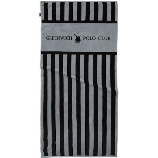 Greenwich Polo Club Πετσέτα Θαλάσσης Βαμβακερή Γκρι 90x180εκ.