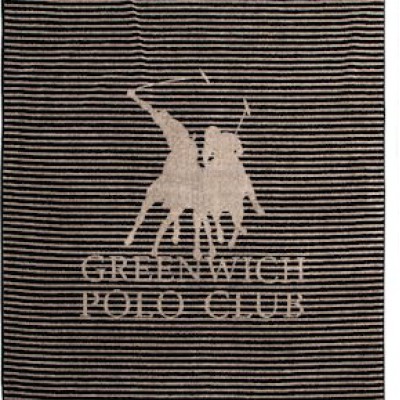 Greenwich Polo Club Πετσέτα Θαλάσσης Βαμβακερή Μαύρη 90x180εκ.
