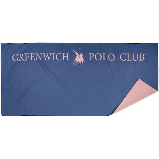 Greenwich Polo Club Πετσέτα Microfiber Σώματος 280gr/m² Διπλής Όψεως Μπλε 170x80εκ.