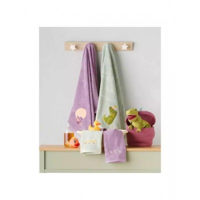 Kentia Σετ Βρεφικές Πετσέτες 2τμχ Hans Λιλά Βάρους 450gr/m²