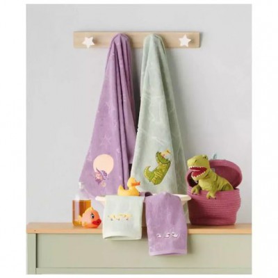 Kentia Σετ Βρεφικές Πετσέτες 2τμχ Hans Λιλά Βάρους 450gr/m²