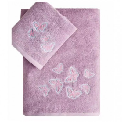 Kentia Σετ Βρεφικές Πετσέτες 2τμχ Niobi Λιλά Βάρους 450gr/m²