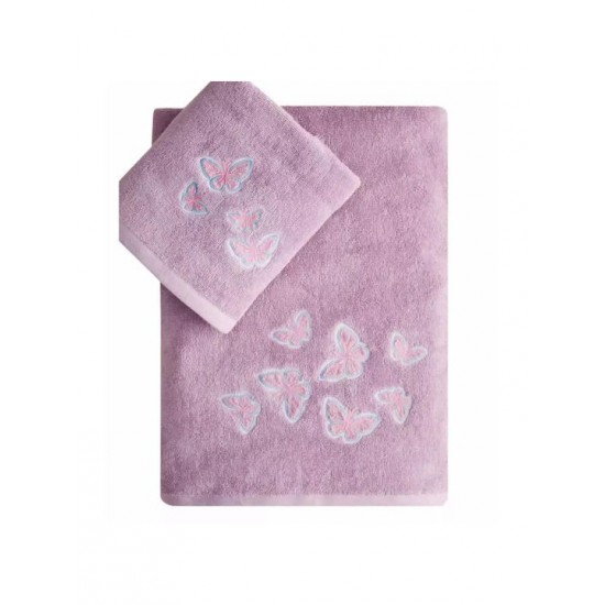 Kentia Σετ Βρεφικές Πετσέτες 2τμχ Niobi Λιλά Βάρους 450gr/m²