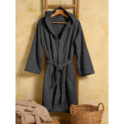 Melinen Bloom Μπουρνούζι με Κουκούλα Dark Grey 400gr/m²