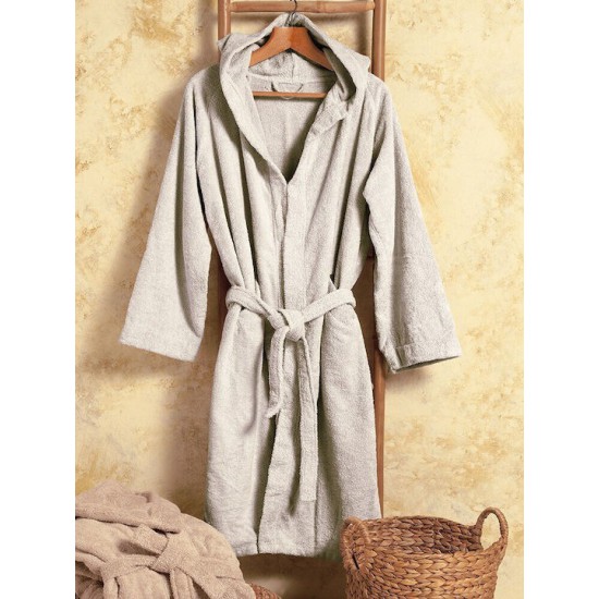 Melinen Bloom Μπουρνούζι με Κουκούλα Ecru 400gr/m² Μ