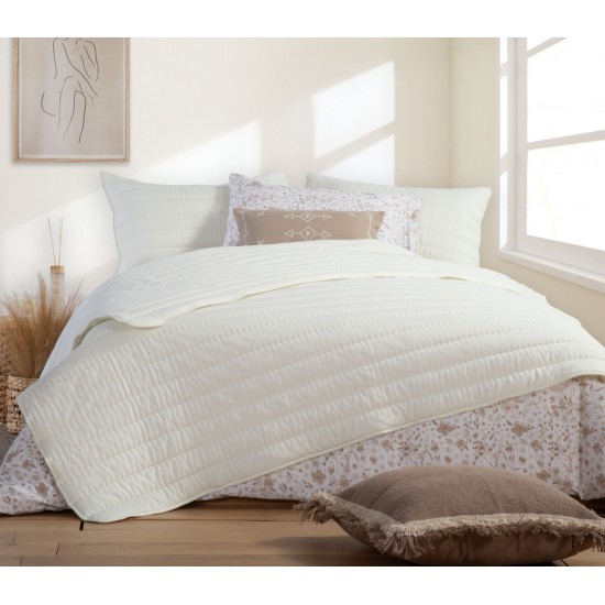 ΚΟΥΒΕΡΛΙ KING SIZE COLORFULL 270X270 BEIGE