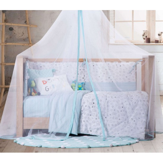 Nef-Nef Homeware Κουνουπιέρα Κούνιας από Τούλι Μπλε 600x230εκ.