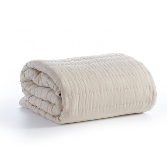 ΚΟΥΒΕΡΛΙ KING SIZE COLORFULL 270X270 BEIGE
