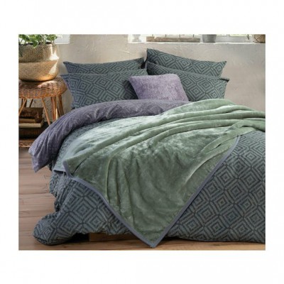 Nef-Nef Homeware Κουβέρτα Βελουτέ Υπέρδιπλη 220x240εκ. Loft 1165 Green