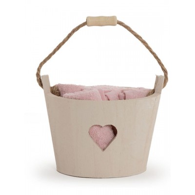 Nef-Nef Homeware Σετ Πετσέτες 5τμχ Heart Basket 30x30εκ. Pink