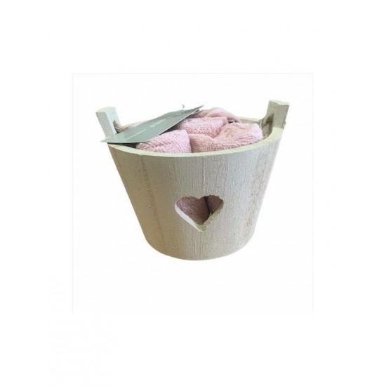 Nef-Nef Homeware Σετ Πετσέτες 5τμχ Heart Basket 30x30εκ. Pink