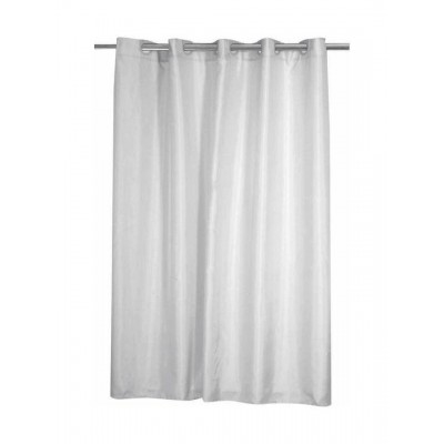 Nef-Nef Homeware Shower Κουρτίνα Μπάνιου Υφασμάτινη με Τρουκς 180x200 cm White