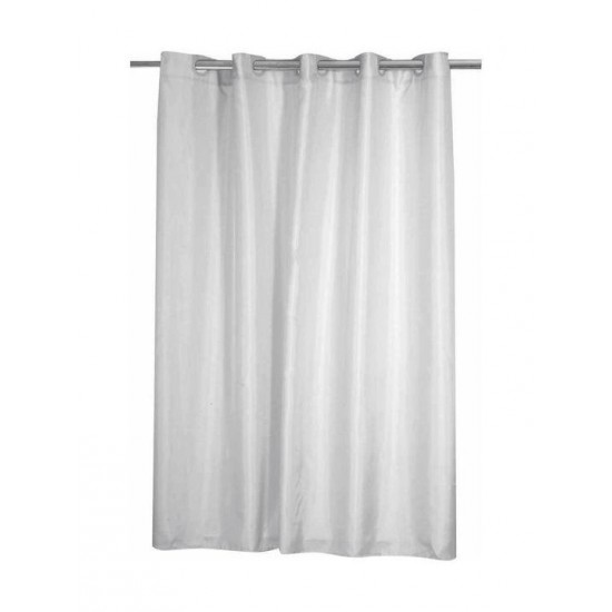 Nef-Nef Homeware Shower Κουρτίνα Μπάνιου Υφασμάτινη με Τρουκς 180x200 cm White