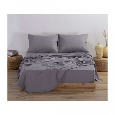 Nef-Nef Homeware Basic Σεντόνι Διπλό με Λάστιχο 140x200+30εκ. Light Grey
