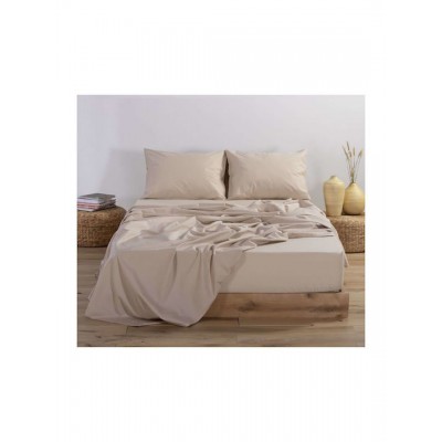 Nef-Nef Homeware Basic Σεντόνι Διπλό με Λάστιχο 140x200+30εκ. 730 Beige