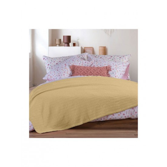 Nef-Nef Homeware Cool Κουβέρτα Πικέ Υπέρδιπλη 220x240εκ. Honey