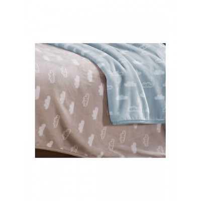 Nef-Nef Homeware Κουβέρτα Κούνιας Clouds Βελουτέ Μπλε 100x140εκ.