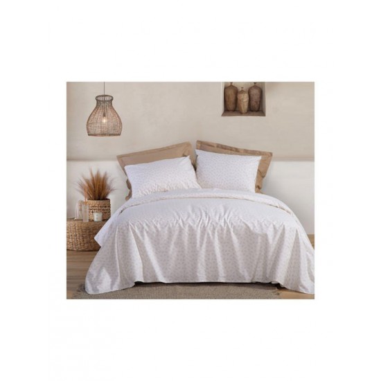 Nef-Nef Homeware Amaranda Σετ Σεντόνια Υπέρδιπλα 240x270εκ. Beige (4τμχ)