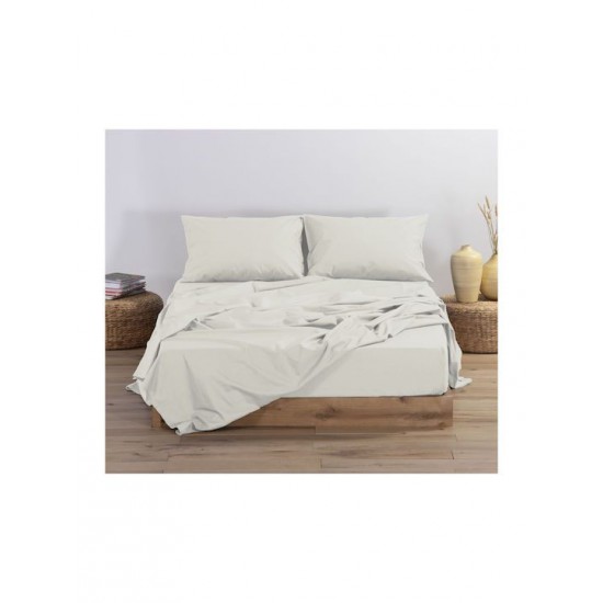 Nef-Nef Homeware Basic Σεντόνι Διπλό με Λάστιχο 140x200+30εκ. 1211-ecru