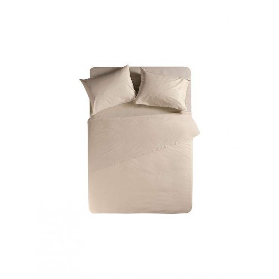 Nef-Nef Homeware Basic Σεντόνι Διπλό με Λάστιχο 140x200+30εκ. 730 Beige