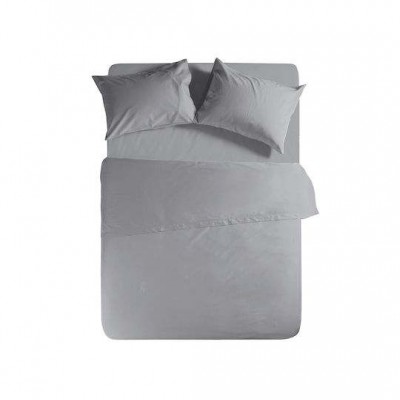 Nef-Nef Homeware Basic Σεντόνι Διπλό με Λάστιχο 140x200+30εκ. Light Grey