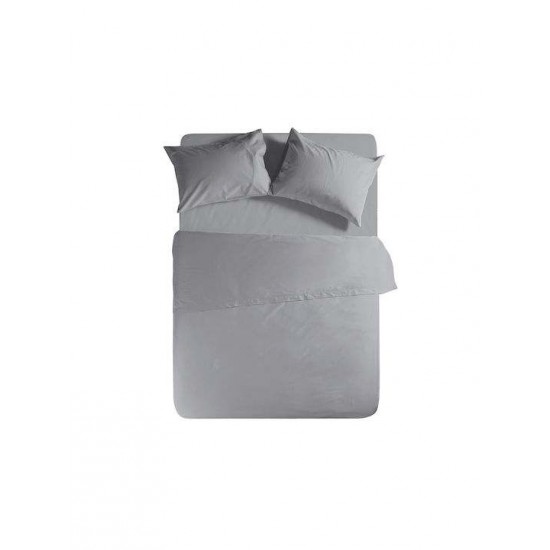 Nef-Nef Homeware Basic Σεντόνι Διπλό με Λάστιχο 140x200+30εκ. Light Grey
