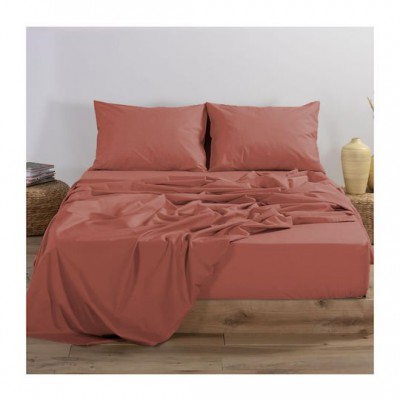 Nef-Nef Homeware Basic Σεντόνι Μονό 170x270εκ. Terracotta